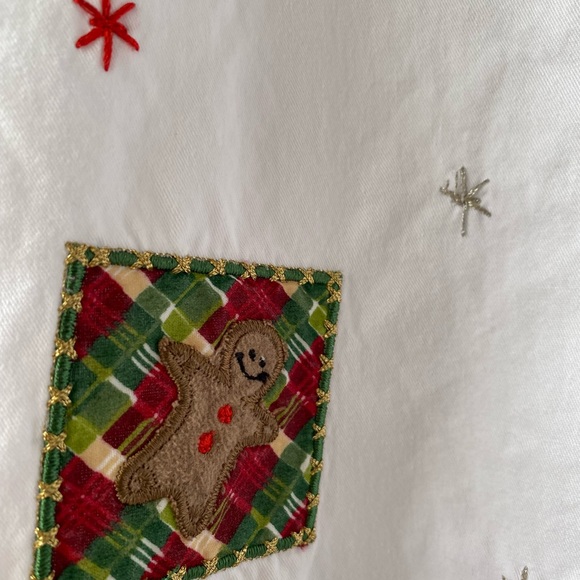 CHRISTMAS PATCHWORK SHIRT Holiday Blouse Women Button-Down 2X Cute - Picture 12 of 16